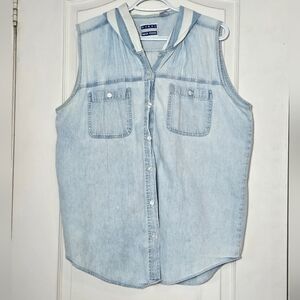 Vintage Sleeveless Denim Shirt